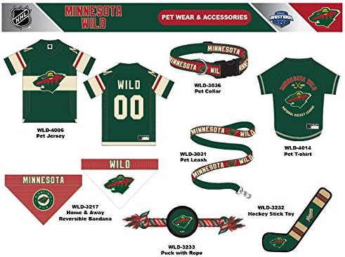 NHL Minnesota Wild Tee Shirt for Dogs & Cats, X-Small. - Are You A Hockey Fan? Let Your Pet Be An NHL Fan Too!