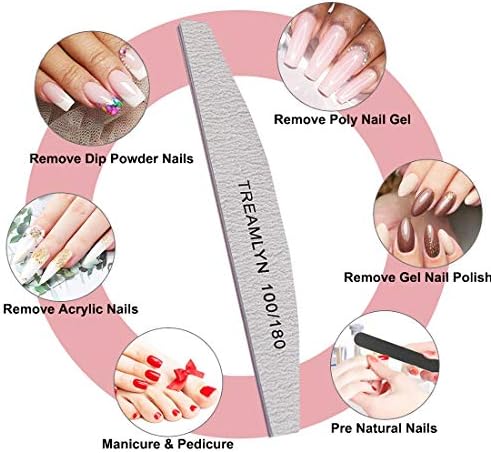 10 Pcs Rough Nail File 100/180 Grit, Heavy Duty Nail Files for Acrylic/Natural Nails, Emery Boards for Nails, Strong Finger Nail Filler, Coarse Nail File for Home and Salon Use
