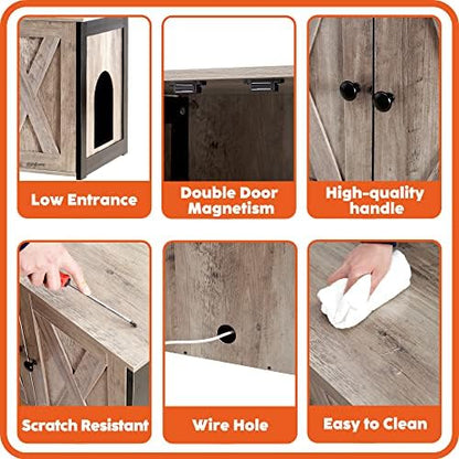 Dwanton Cat Litter Box Enclosure, Hidden Litter Box Furniture, 27.6 Inches
