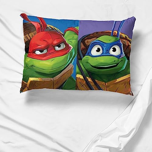 Nickelodeon Teenage Mutant Ninja Turtles Kids Reversible Pillowcase, 20 x 30 Inch, Super Soft Microfiber, Machine Washable, TMNT Kids Bedding - Jay Franco (Officially Licensed Nickelodeon Product)
