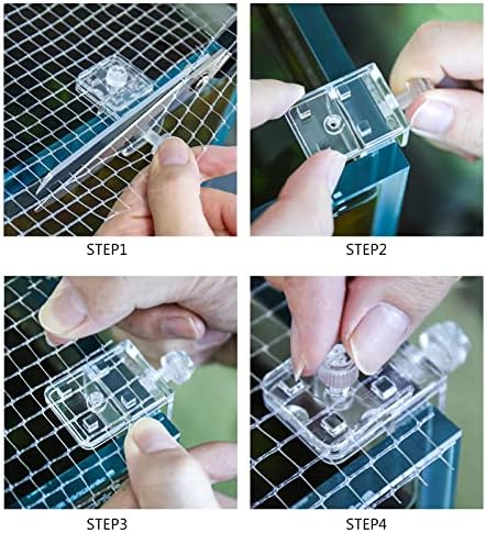 2 Pieces Fish Tank Screen Net Holder Clamp Anti-Jump Net Mounting Clip Multifunctional Transparent Acrylic Clamps Fish Tank Glass Cover Clips