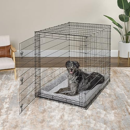 MidWest Homes for Pets QuiteTime Deluxe Wave Bolster Bed for Giant Dogs; Easily Machine Wash and Dry; Gray; 54"; 40254-WVGY