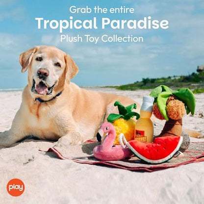 P.L.A.Y. Cute Plush Dog Toys - Tropical Paradise Summer Pool Themed Durable Squeaker Chew Toys, Great for Puppies & Small, Medium, Large Dogs - Machine Washable, Recycled Materials (5 Piece Set)