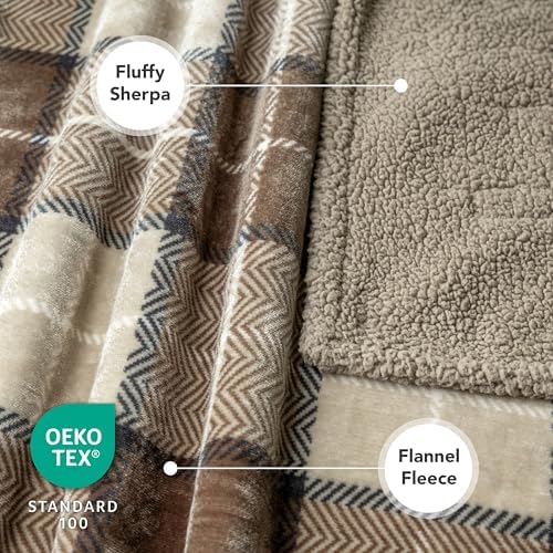 PetAmi Waterproof Dog Blanket for Medium Large Dog Pet, 60x40, Plaid Taupe