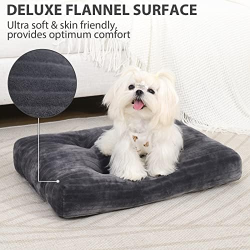 KSIIA Washable Dog Crate Bed Kennel Mat for Small Dogs,21 x 12 Inch,Gray