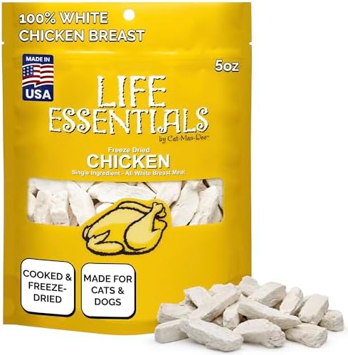 Life Essentials by Cat-Man-Doo | Freeze Dried Chicken Treats | 5oz Bag