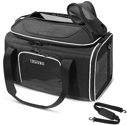 Petskd Top-Expandable Small Pet Carrier 18"x13"x9.5" Airline Approved