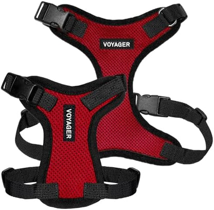 Voyager Step-in Lock Dog Harness - Red/Black Trim, X-Small