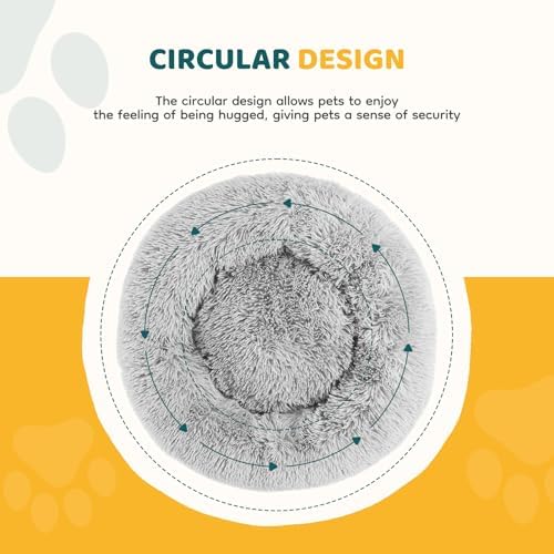 Sweetcrispy Large Dog Bed for Indoor, Calming Donut Bed for Dogs and Cats