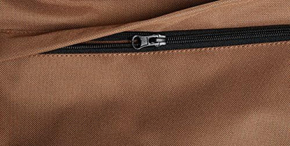 Amazon Basics Dog Car Seat Booster for Small Dogs up to 25lbs, Washable Removable Cover, Safety Leash, Elevated View for Window, 18" x 18" x 16", Tan