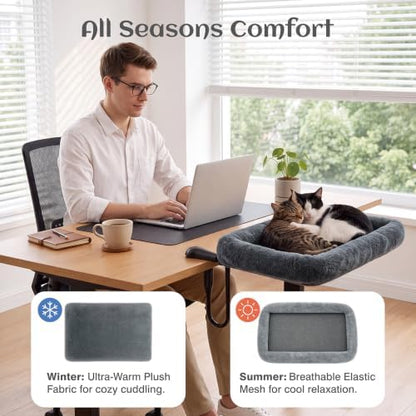X-Large Cat Desk Bed for Cats 50lbs Extra-Sturdy & Heavy Duty