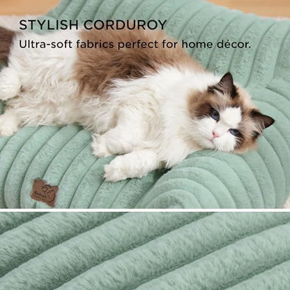 Bedsure ComfyFleece™ Shown on TV Fluffy Cute Cat Couch for Pets,24in Green