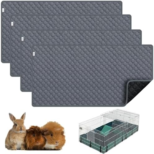 Guinea Pig Cage Liner, 49"x24" Bedding for Midwest Cage 4 Pack, Gray