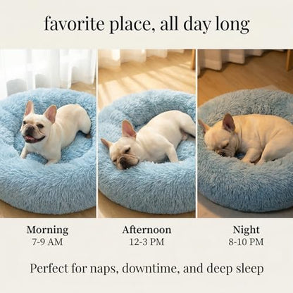 nononfish Cozy Small Dog Bed,Soft Donut Calming Pet Bed
