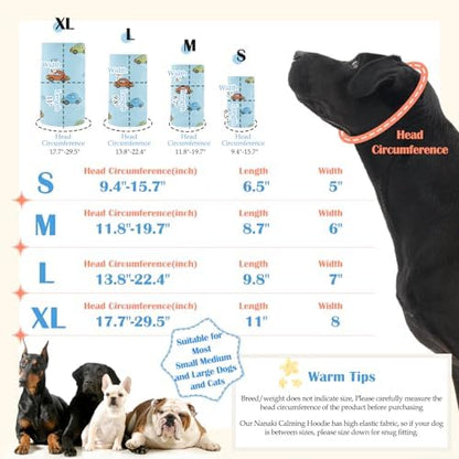 Nanaki Soft Dog Calming Hoodie For Fireworks,4th Of July,Thunderstorm-Dog Ear Muffs Noise Protection For Vacuum Car Ride,Ear Covers For Bath,Grooming,Force Drying, Blow,Snoods for Dogs Mealtime,Blue,S