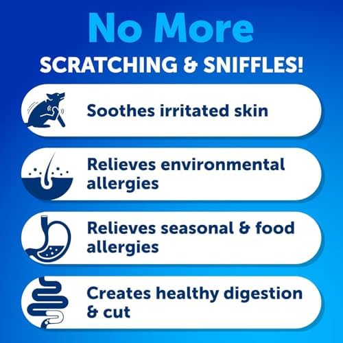 Itch Relief for Dogs - 180 Treats - Dog Allergy Chews - for Skin & Coat