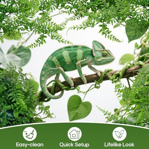RAINFLOW 2PCS Fake Hanging Plants - Artificial Reptile Habitat Vines