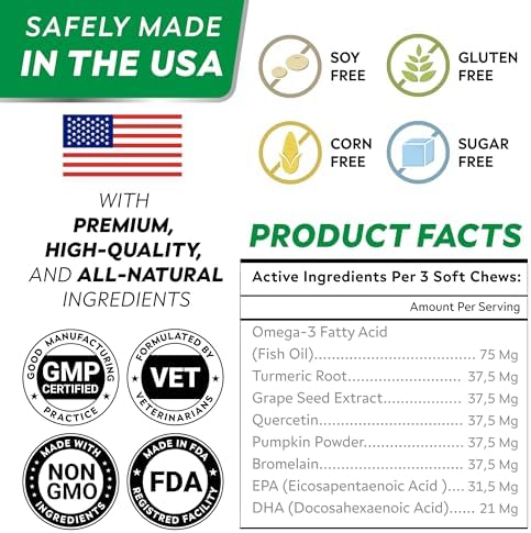 Dog Allergy & Itching Relief - Anti Itch, Skin&Coat Support Chews w/Omega 3