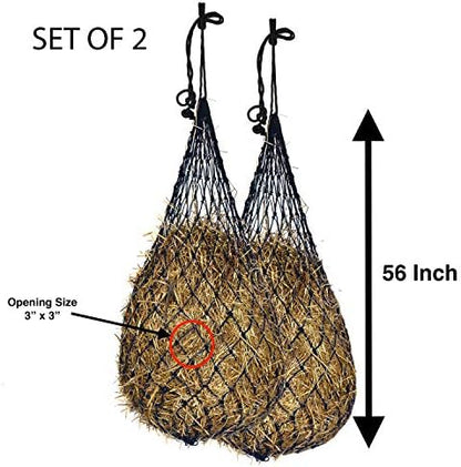 Majestic Ally Hay Net, Set of 2, Length - 54”, Holes 3"x3" for Horses