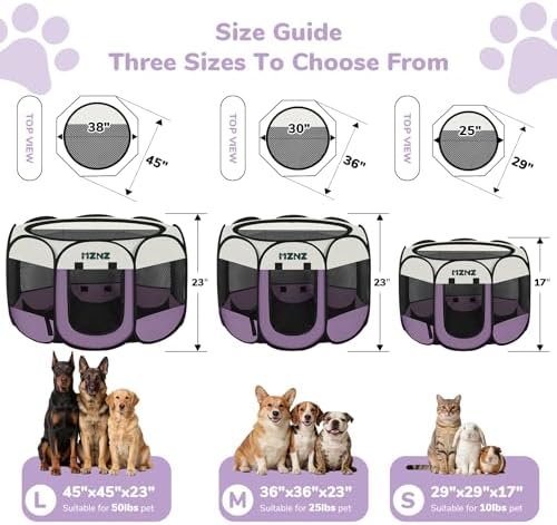 Dog Cat Small Animal Puppy Playpen Crate, Large, Purple
