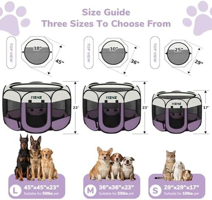 Dog Cat Small Animal Puppy Playpen Crate, Large, Purple