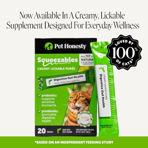 Cat Probiotics Crunchy Creamy Chews for Digestive Health - Cat Constipation + Occasional Diarrhea Relief - Daily Probiotics for Cats with Prebiotics Fiber Gut Flora Sensitive Stomach (30-Day Supply)