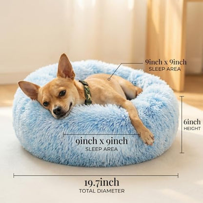 nononfish Soft Plush Dog Bed for Small Dogs,Cozy Calming Pet Bed