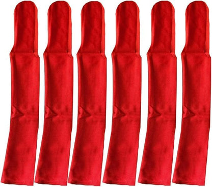 Horse Mane Bags for Horses, Set of 6 Handmade Lycra Mane Bags, Helps Reduce Tangles, Breakage & Rubbing, Washable Braided Mane Covers for Longer, Healthier Manes, Ranch Hand (Light Red)