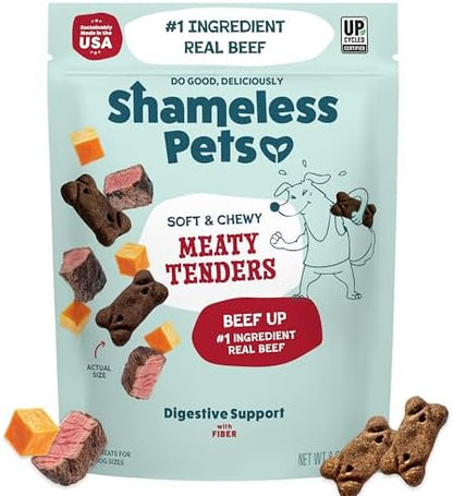 Shameless Pets Beef Up Meaty Tenders, Soft Dog Treats, Grain Free, 8oz