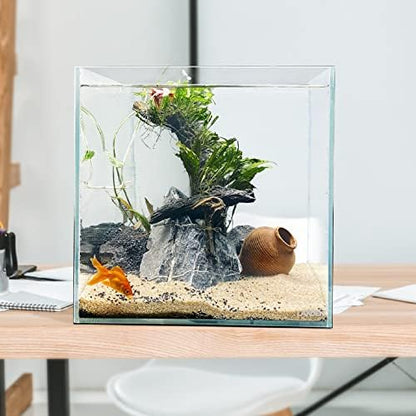 LANDEN Aquarium Cube 6.6 Gallon Ultra Clear Glass Rimless Fish Tank 30C