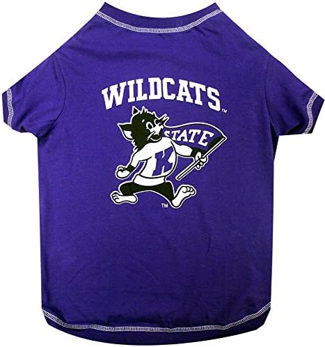 Pets First Collegiate Kansas State Wildcats Dog T-Shirt, Small. - Licensed Shirt for Pets Team Colored with Team Logos.- Premium Stretchable Materials for The Comfrot of Your Dog & Cat.