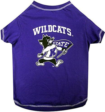 Pets First Collegiate Kansas State Wildcats Dog T-Shirt, Large. - Licensed Shirt for Pets Team Colored with Team Logos.- Premium Stretchable Materials for The Comfrot of Your Dog & Cat.