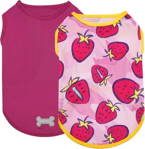 KYEESE 2Pack Dog Shirts for Small Dogs Breathable Mesh Tank Top