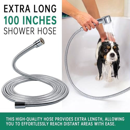 3 Mode Dog Shower Attachment with Long Hose & Outdoor Adapter