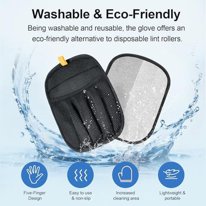 Pet Hair Removal Glove Cat & Dog, Electrostatic Reusable Hair Remover Tool