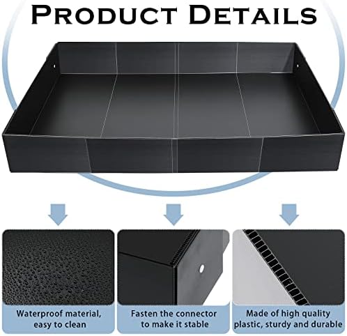 Geelin 55 × 27 Inches Black Corrugated Plastic Cage Liners Base 2 x 4 Panel Size Guinea Pig Cage Liner Waterproof Mat Hedgehogs Rabbits Bunny Small Animals Tray