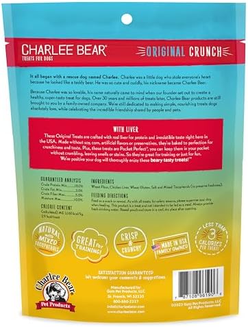 Charlee Bear Original Dog Training Treats, Chicken Liver, 16 oz