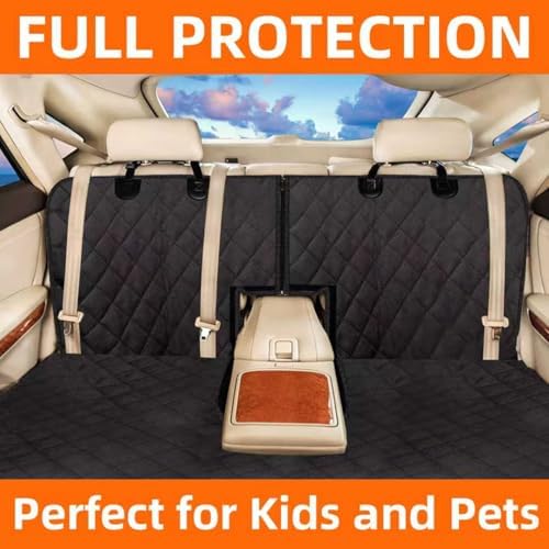 Bark Lover Dog Car Seat Cover for Back Seat, Waterproof Car Seat Protector, Non-Slip Backseat Cover for Dogs in Car, Armrest Compatible, Fits Most Cars SUVs & Trucks