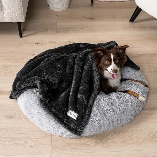 PetAmi Soft Plush Sherpa Dog Blanket for Pet Cat, Small 24x32, Black