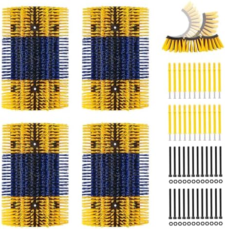Livestock Scratch Brush, 4Pcs Cattle Scratcher Brush for Grooming, Upgraded Extra Large Horse Brush, Relieve Itching on the Back, Goat Scratcher for Horse, Cow, Pig, Sheep (XL Size Yellow)