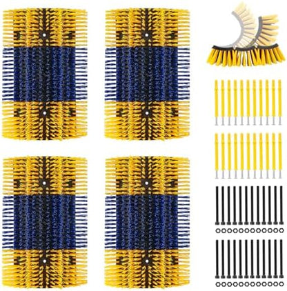Livestock Scratch Brush, 4Pcs Cattle Scratcher Brush for Grooming, Upgraded Extra Large Horse Brush, Relieve Itching on the Back, Goat Scratcher for Horse, Cow, Pig, Sheep (XL Size Yellow)