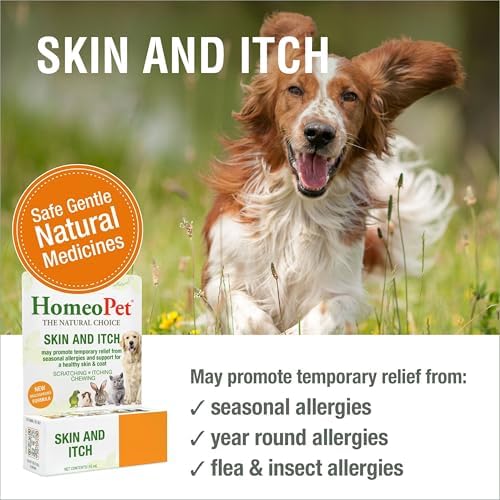 HomeoPet Skin and Itch, Skin Soother for Dogs and Cats, 15 Milliliters