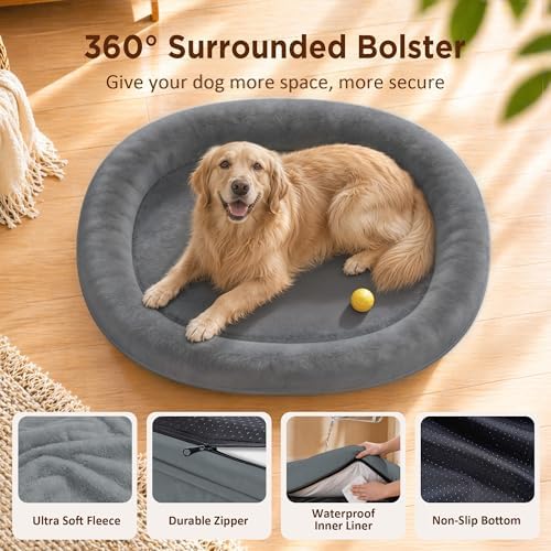 Waterproof Orthopedic Dog Bed for Medium Dogs, Grey