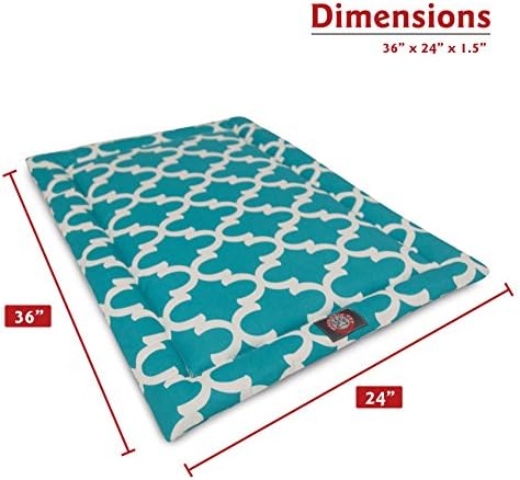 36" Trellis Teal Blue Crate Dog Bed Mat By Majestic Pet Products