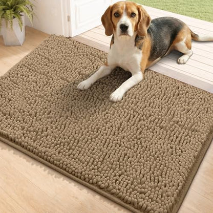 Bcoimo Super Absorbent Dog Door Mat, 36"*24" Anti Slip Mat for Muddy Paws