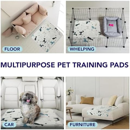 PUPIBOO Washable Pee Pads for Dogs and Cats - Super Absorbent Reusable Puppy Training Pads - 100% Waterproof, Leak-Proof & Non-Slip Whelping Pads for Pet Housebreaking
