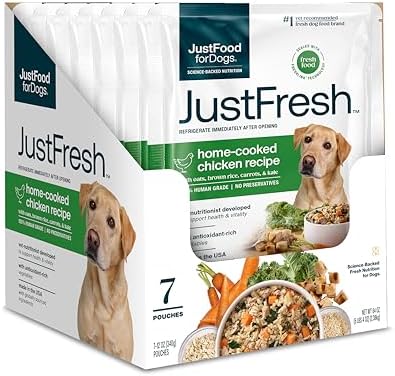 JustFoodForDogs JustFresh Fresh Wet Dog Food or Topper - Chicken, 7 Pack