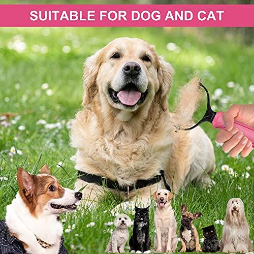 Undercoat Rake for Dogs, whoobell 2 Side Undercoat Brush for Deshedding and Dematting for Dog Cat Rabbit, Professional Pet Grooming HairTools, Removes Loose Undercoat and Nasty Shedding