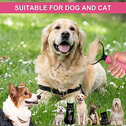 Undercoat Rake for Dogs, whoobell 2 Side Undercoat Brush for Deshedding and Dematting for Dog Cat Rabbit, Professional Pet Grooming HairTools, Removes Loose Undercoat and Nasty Shedding