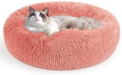 rabbitgoo Calming Cat Beds for Indoor Cats, 20 inches, Pink
